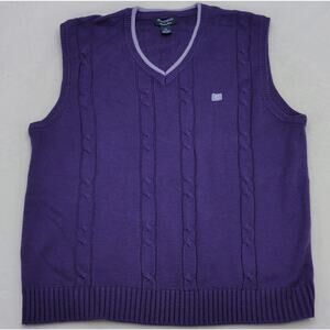 Southpole Men's Purple Cable-Knit Acrylic Sleeveless Sweater Vest XXL V-Neck